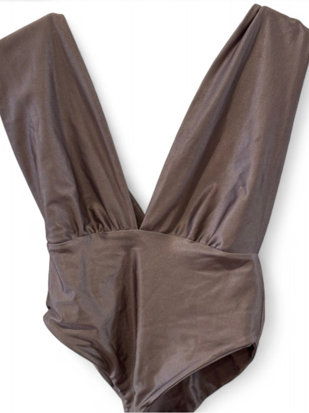 Gorgeous Plunged Golden Silver Bodysuit